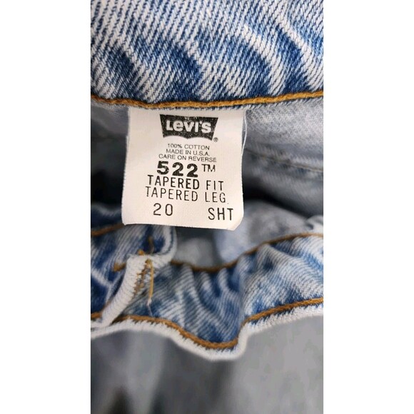 Levis 522 Jeans Womens 20 S Light Wash Tapered Fit Made In USA 36x29 Vintage - Picture 6 of 14